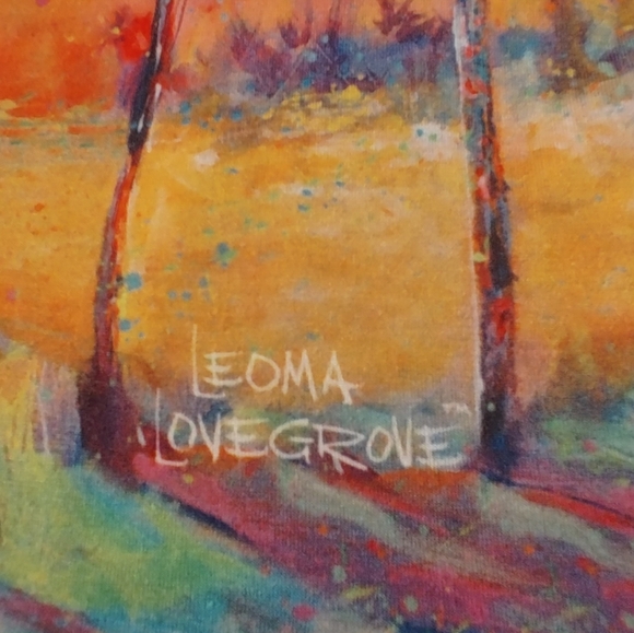 Leoma Longrove Palm Tree XL Tunic Watercolor Palm Trees Scoop Quarter Sleeve Top - Picture 6 of 16